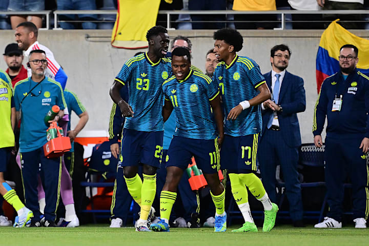 Colombia players celebrating