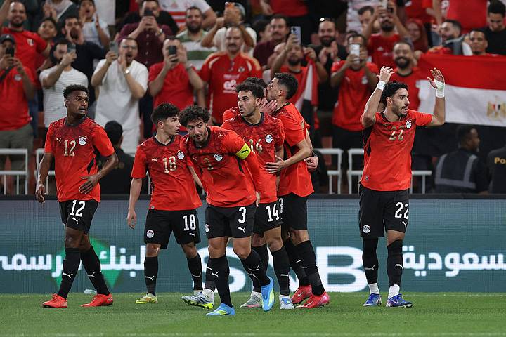 Egypt players celebrate นักเตะอียิปต์เฉลิมฉลอง