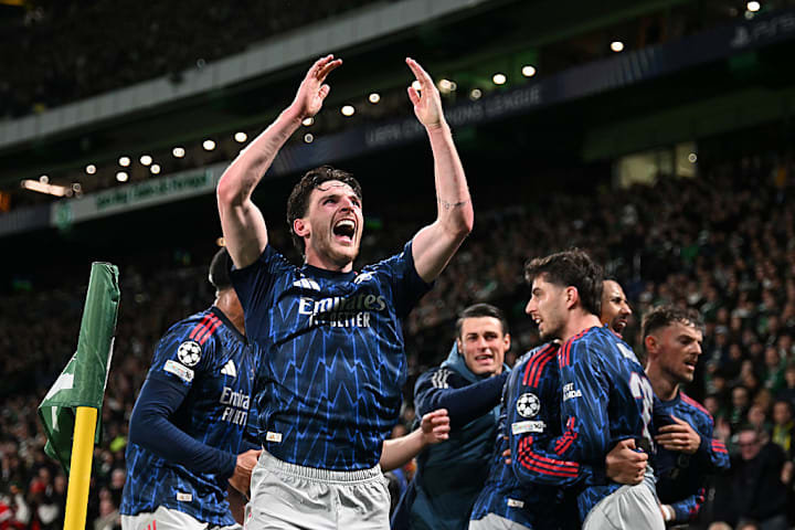 เดคลัน ฉลองประตูของอาร์เซนอลกับสปอร์ติ้ง ซีพี