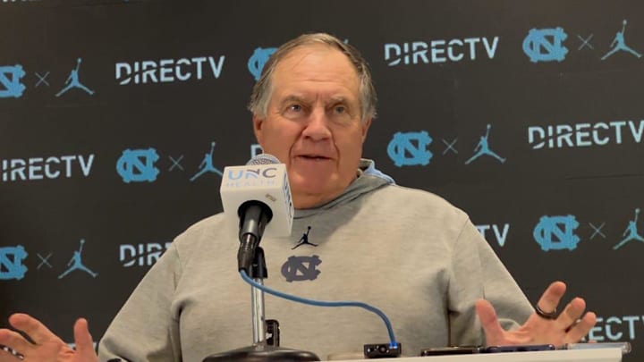 UNC football coach Bill Belichick during a press conference on Tuesday, Nov. 11, 2025 inside the Kenan Football Center. UNC football coach Bill Belichick during a press conference on Tuesday, Nov. 11, 2025 inside the Kenan Football Center.