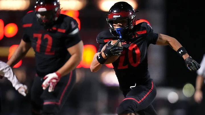 Liberty running back Jayden Sanchez (20) surpassed 100 yards rushing this week to lift the Lions to 5-1. Liberty running back Jayden Sanchez (20) surpassed 100 yards rushing this week to lift the Lions to 5-1.