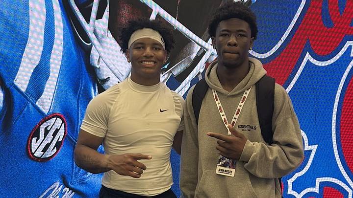 Ole Miss Commit Alvin Mosley with quarterback Trinidad Chambliss