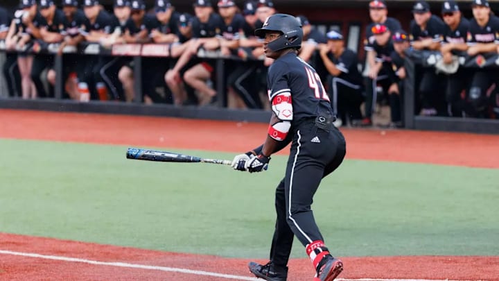 Louisville baseball outfielder Eddie King Jr. (42)