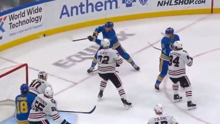This was an incredible goal by the St. Louis Blues.