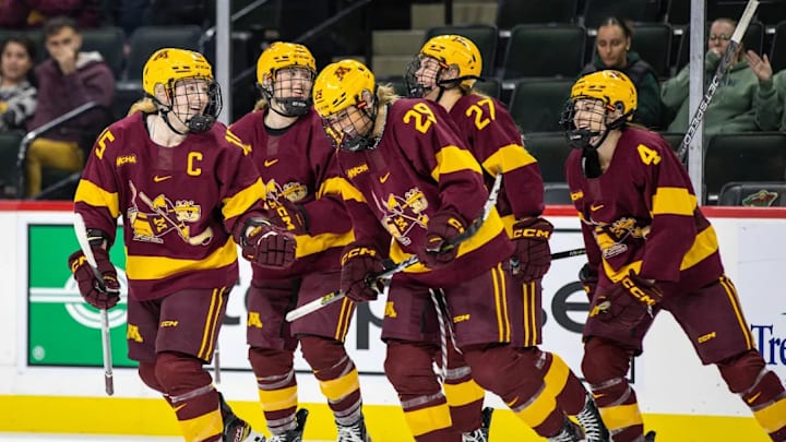 Gophers celebrating against St. Thomas in 2023