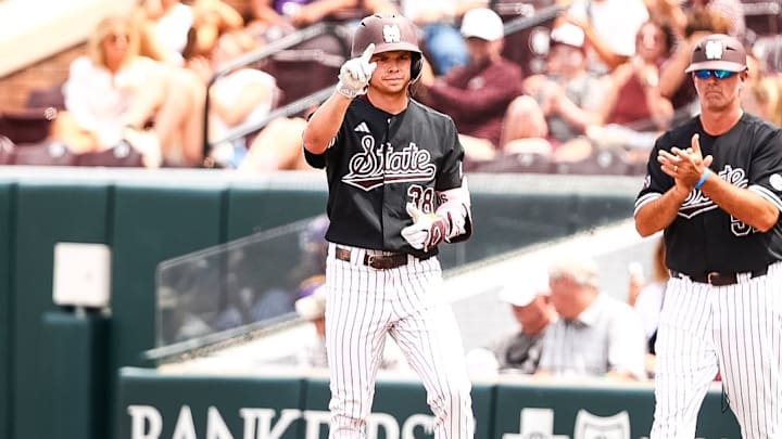 Mississippi State outfielder Bryce Chance outfielder reacts after reaching base safely in another comeback win against LSU.