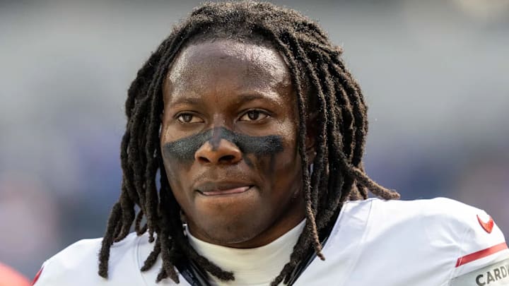 October 15, 2023; Inglewood, California, USA; Arizona Cardinals wide receiver Marquise Brown (2) before the game against the Los Angeles Rams at SoFi Stadium. Mandatory Credit: Kyle Terada-Imagn Images / Kyle Terada-Imagn Images