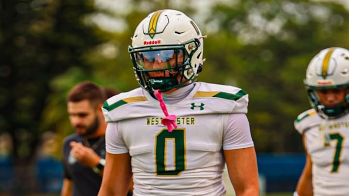 Miami Westminster Christian sophomore Britton Bayag caught seven passes for 167 yards and two touchdowns, returned a punt 67 yards for a score, and intercepted a pass to lead the Warriors past Miami SmartEn Sports Academy, 41-0, on Oct. 11, Bayag finished with a whopping 294 all-purpose yards.