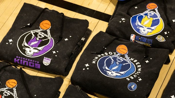Pieces from the Grateful Dead x NBA collection.