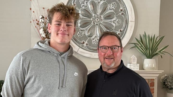 Caleb Siler and Northwestern offensive line coach Tim Drevno. Caleb Siler and Northwestern offensive line coach Tim Drevno.
