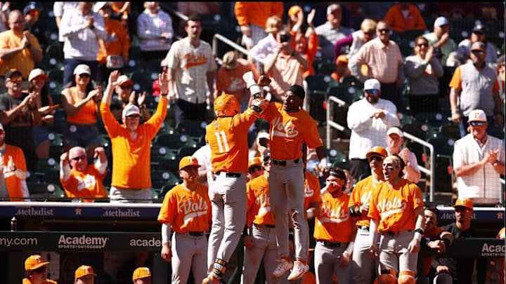 Tennessee Baseball celebrates another home run Tennessee Baseball celebrates another home run