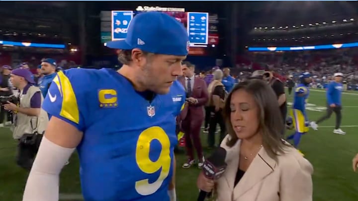 Matthew Stafford talks with ESPN's Lisa Salters after the Los Angeles Rams defeat the Minnesota Vikings. Matthew Stafford talks with ESPN's Lisa Salters after the Los Angeles Rams defeat the Minnesota Vikings.