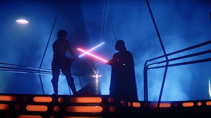 Star Wars: The Empire Strikes Back. Luke Skywalker lightsaber duels Darth Vader. Image Credit: StarWars.com Star Wars: The Empire Strikes Back. Luke Skywalker lightsaber duels Darth Vader. Image Credit: StarWars.com