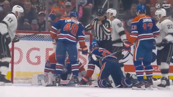 Edmonton's Darnell Nurse was ejected from Monday night's game for this ugly move.