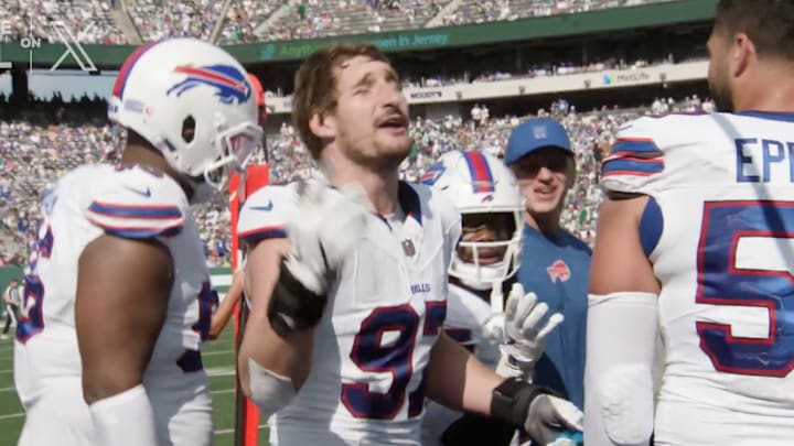 Joey Bosa seems to be having some fun in his first season with the Bills. 