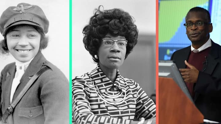 From left: Bessie Coleman, Shirley Chisholm, Dr. Lonnie Johnson.