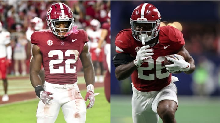 Alabama running backs Justice Haynes and Jam Miller Alabama running backs Justice Haynes and Jam Miller