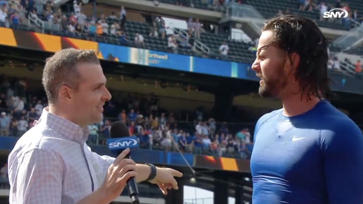 New York Mets OF Jesse Winker interviewed by Steve Gelbs of SNY. New York Mets OF Jesse Winker interviewed by Steve Gelbs of SNY.