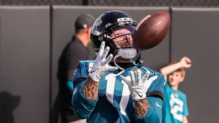 Jacksonville Jaguars Wide Receiver Parker Washington (11) catches a pass during the Jacksonville Jaguars seventh day of NFL Training Camp at the Miller Electric Center in Jacksonville, Fla., Thursday August 6, 2026. Jacksonville Jaguars Wide Receiver Parker Washington (11) catches a pass during the Jacksonville Jaguars seventh day of NFL Training Camp at the Miller Electric Center in Jacksonville, Fla., Thursday August 6, 2026.