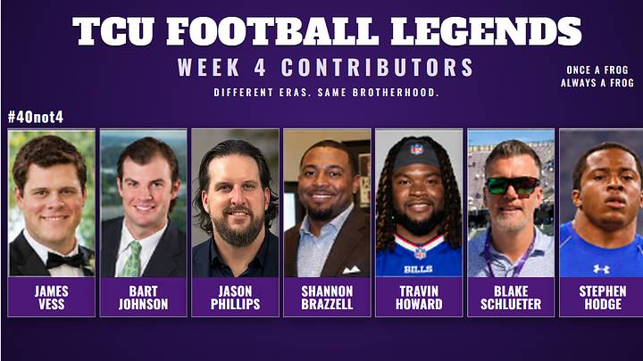Different eras. Same brotherhood. Seven former Horned Frogs make their Week 4 picks. Different eras. Same brotherhood. Seven former Horned Frogs make their Week 4 picks.