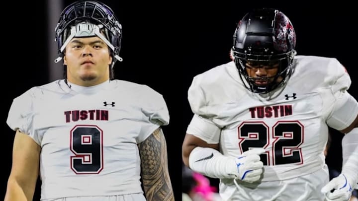 Jon Ioane (9) is a rugged looking player from Tustin High in SoCal.