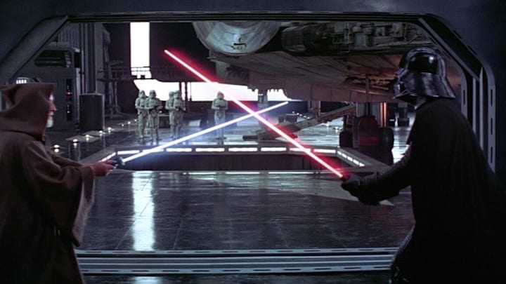Star Wars: A New Hope. Obi-Wan Kenobi lightsaber duels with Darth Vader. Image credit: Star Wars.com 
