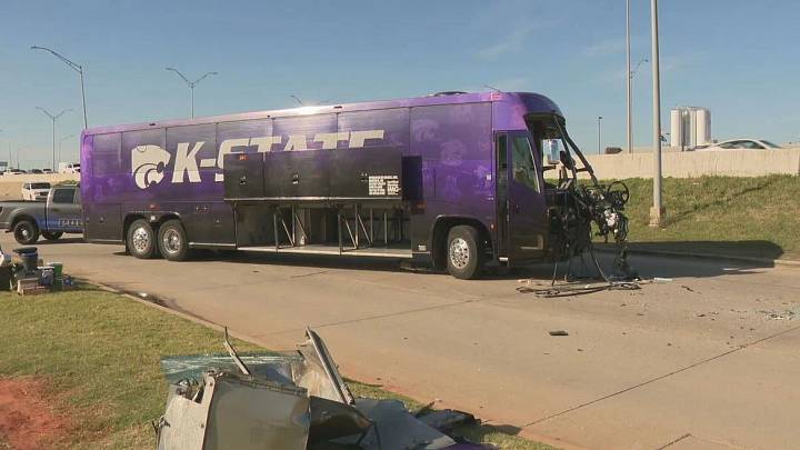 Kansas State team bus involved in crash in southeast Oklahoma City.