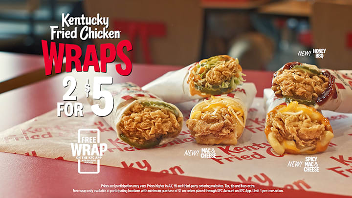 KFC introduces NEW Honey BBQ and Spicy Mac & Cheese Chicken Wraps
