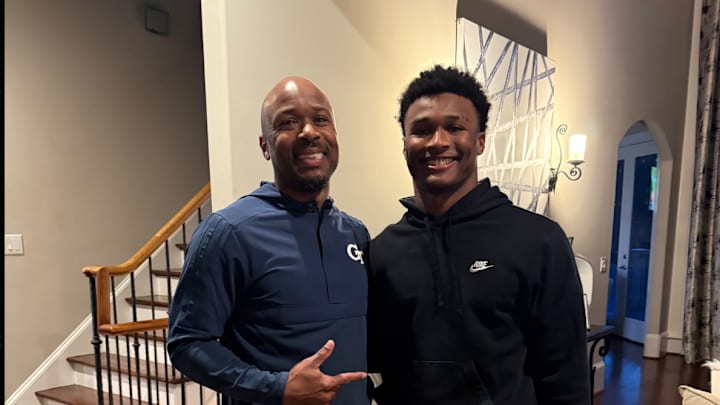 Coach Norval McKenzie in at home visit with 2026 RB CJ Givers of Fellowship Christian HS on January 28,2025 Coach Norval McKenzie in at home visit with 2026 RB CJ Givers of Fellowship Christian HS on January 28,2025