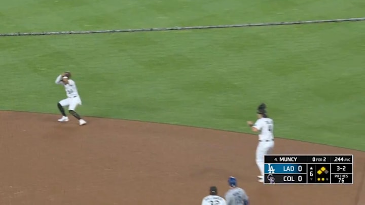 This mistake by the Rockies was tough to watch. This mistake by the Rockies was tough to watch.