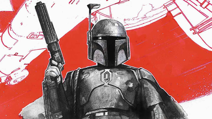Marvel comics Star Wars: Boba Fett – Black, White & Red #1 cover reveal. Image Credit: StarWars.com