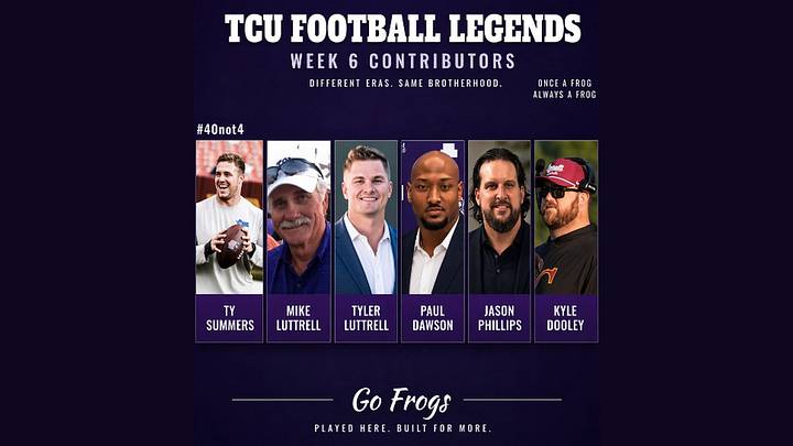 From left, Ty Summers, Mike Luttrell, Tyler Luttrell, Paul Dawson, Jason Phillips and Kyle Dooley share their Legends Picks for TCU at Baylor and two other matchups. From left, Ty Summers, Mike Luttrell, Tyler Luttrell, Paul Dawson, Jason Phillips and Kyle Dooley share their Legends Picks for TCU at Baylor and two other matchups.