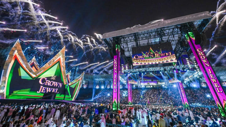 The stage for WWE Crown Jewel in Saudi Arabia.