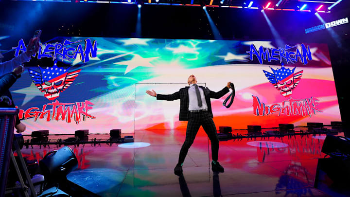 Cody Rhodes makes his entrance during an episode of WWE Friday Night SmackDown. Cody Rhodes makes his entrance during an episode of WWE Friday Night SmackDown.