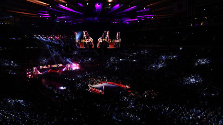 Solo Sikoa makes his way out with The Bloodline for an episode of WWE Friday Night SmackDown.