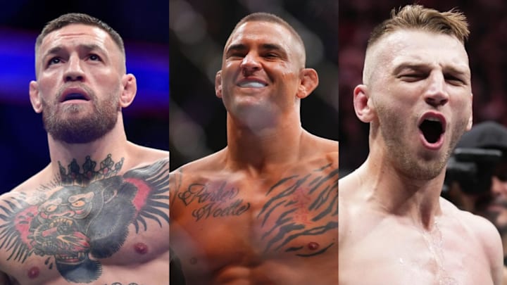 UFC stars Conor McGregor, Dustin Poirier, and Dan Hooker.
