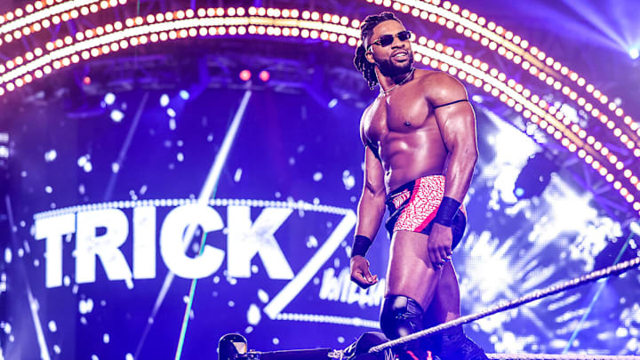 WWE NXT star Trick Williams makes his entrance.