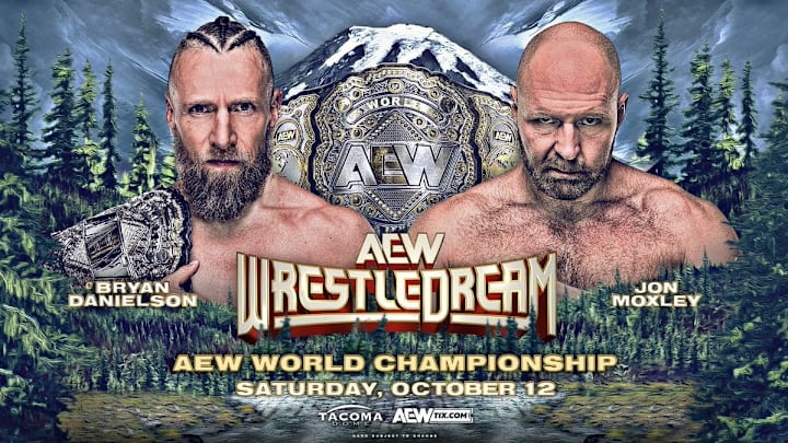 Bryan Danielson (left) defends the AEW Heavyweight Champion against Jon Moxley at AEW WrestleDream on Saturday, Oct.12