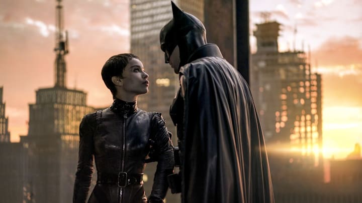 Zoë Kravitz and Robert Pattinson in The Batman. Zoë Kravitz and Robert Pattinson in The Batman.