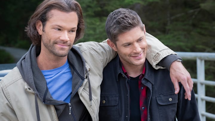 Supernatural -- "Carry On" -- Image Number: SN1520D_BTS_0523r.jpg -- Pictured (L-R): Behind the scenes with Jared Padalecki and Jensen Ackles -- Photo: Robert Falconer/The CW -- © 2020 The CW Network, LLC. All Rights Reserved. Supernatural -- "Carry On" -- Image Number: SN1520D_BTS_0523r.jpg -- Pictured (L-R): Behind the scenes with Jared Padalecki and Jensen Ackles -- Photo: Robert Falconer/The CW -- © 2020 The CW Network, LLC. All Rights Reserved.
