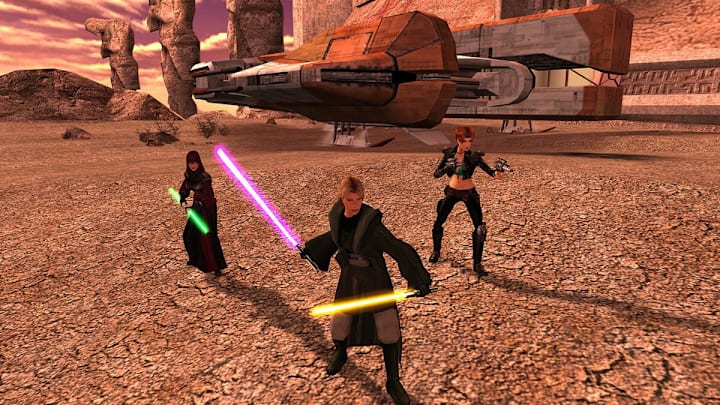 Video game 'Star Wars Knights of the Old Republic II' featuring Force users with lightsabers. Image Credit: StarWars.com
