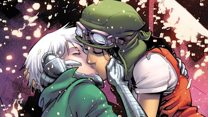 Magna Tolvan and Doctor Aphra sharing a kiss in the Marvel Comic Star Wars: Doctor Aphra. Image Credit: StarWars.com