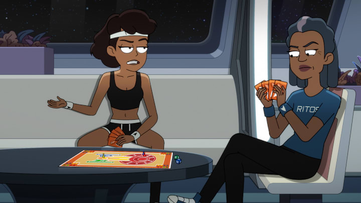 "wej Duj" Ep# 209 -- Tawny Newsome as Ensign Beckett Mariner and Tendi, Dawnn Lewis as Captain Carol Freeman, of the Paramount+ series STAR TREK: LOWER DECKS. Photo: PARAMOUNT+ ©2021 CBS Interactive, Inc. All Rights Reserved **Best Possible Screen Grab**