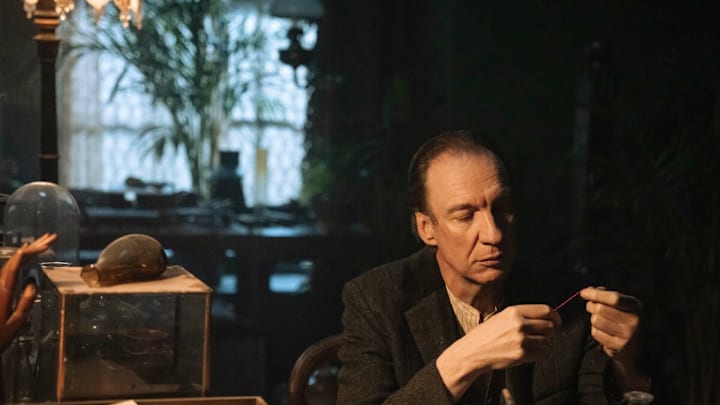 Sherlock & Daughter -- “The Challenge” -- Image Number: SAD101a_0270r -- Pictured (L-R): David Thewlis as Sherlock Holmes -- Photo: Fionn McCann/Starlings Entertainment -- © 2025 Starlings Entertainment. All Rights Reserved.
