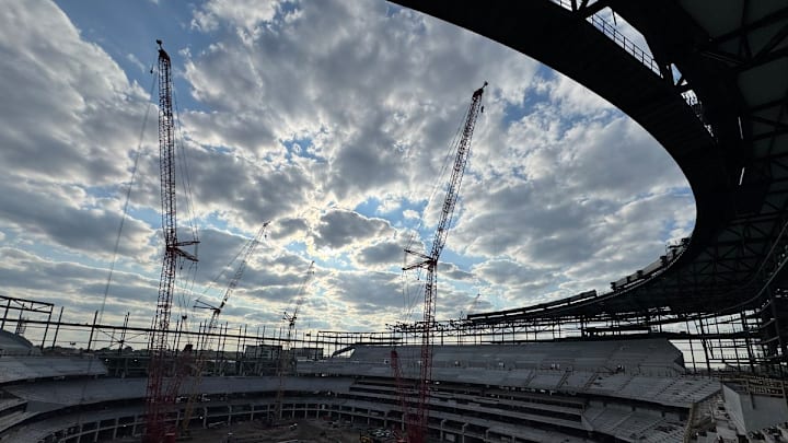The in-progress new Nissan Stadium The in-progress new Nissan Stadium