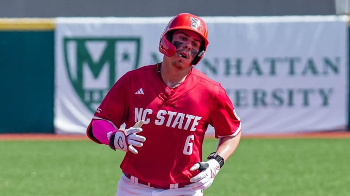 NC State senior Dalton Bargo trots the bases. 