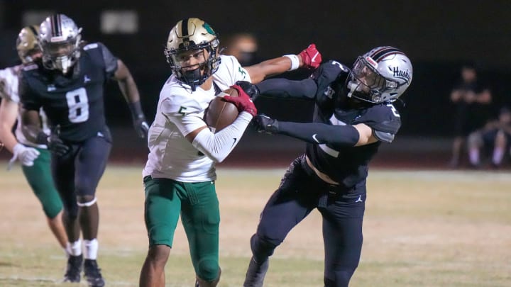 Gio Richardson (5) returns for Basha for his final high school football season before joining the Arizona Wildcats. Gio Richardson (5) returns for Basha for his final high school football season before joining the Arizona Wildcats.