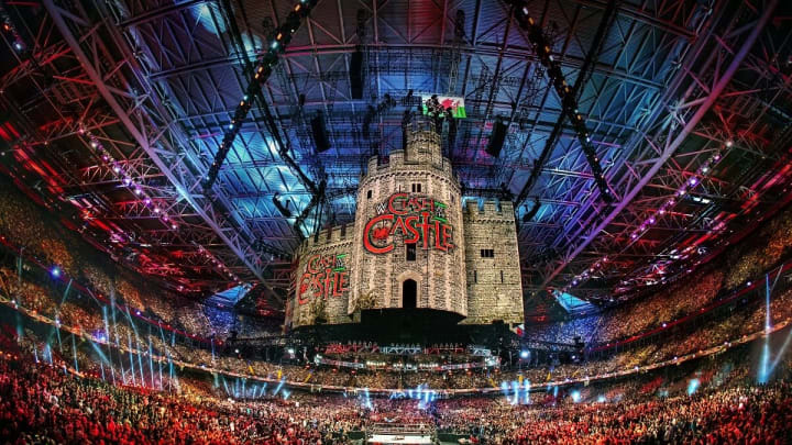 A shot of the WWE Clash at the Castle arena in Cardiff, Wales.