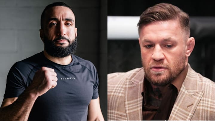 UFC welterweight champion Belal Muhammad and former two-division titleholder Conor McGregor.