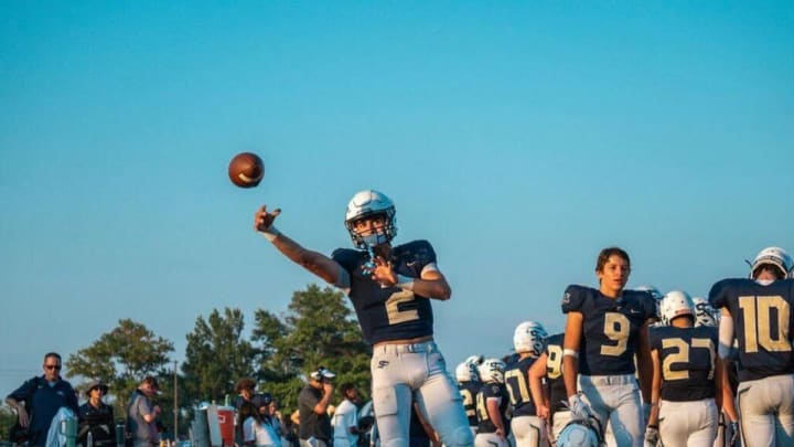 2025 QB, Matt Zollers Warms Up before his game